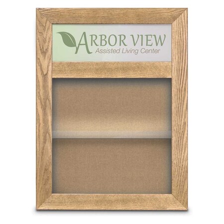 Outdoor Enclosed Combo Board,48x36,Gold Frame/Green & Cork